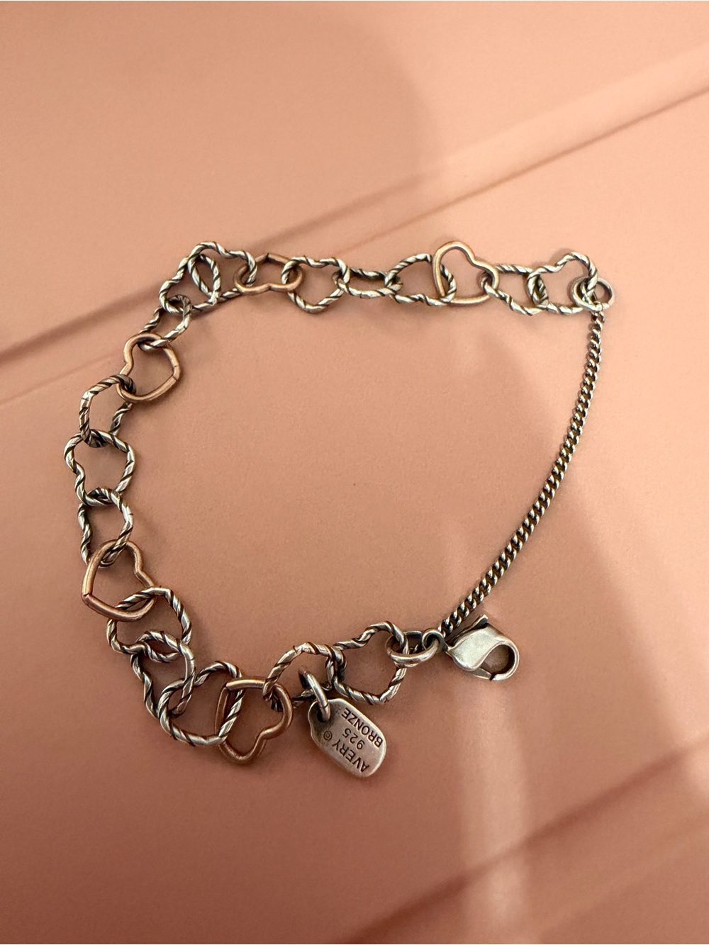 James Avery Silver Heart Link Bracelet by - Two-Tone Silver